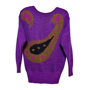 Vintage Hand Loomed Whimsigoth Sweater Womens Size M Boho Old Money Fairy Grunge